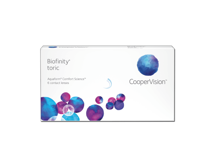 Caja Biofinity Torica Cooper Vision x 6 lentes