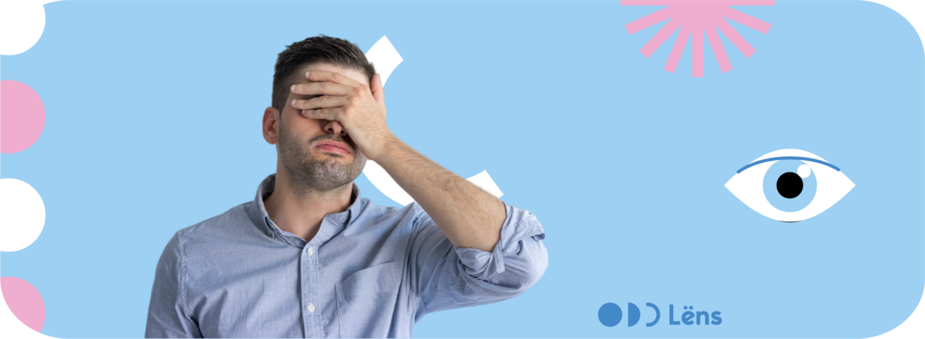 Hombre cubriéndose los ojos