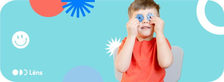 Niño con flores en los ojos